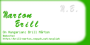 marton brill business card