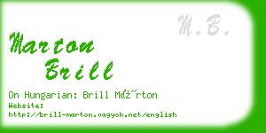 marton brill business card